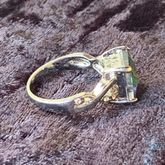 Faux Mystic Topaz and Diamond Ring - Picture 4 of 7